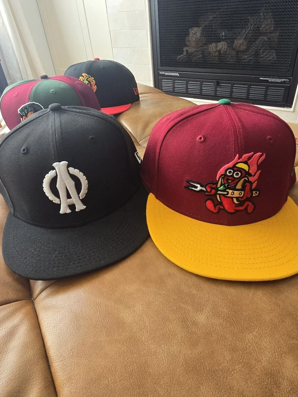 Lot Of 11 Akron Rubber Ducks New Era 5960 Hats MiLB Minor League Baseball Size 8